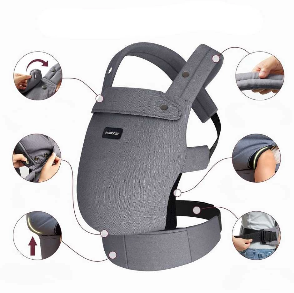 MOMCOZY ERGONOMINĖ KŪDIKIŲ NEŠIOKLĖ, PILKA