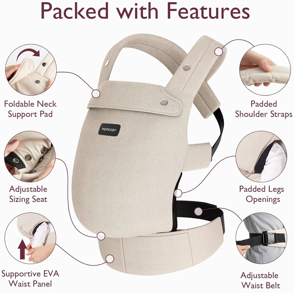 MOMCOZY ERGONOMINĖ KŪDIKIŲ NEŠIOKLĖ, SMĖLINĖ