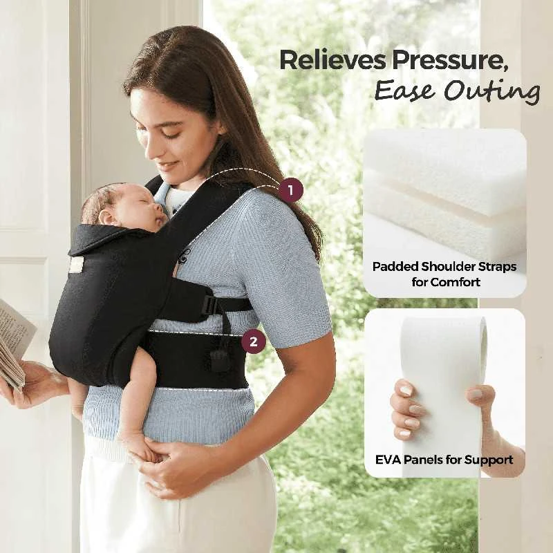 MOMCOZY ERGONOMINĖ KŪDIKIŲ NEŠIOKLĖ WEESNUG, COTTON Juodas
