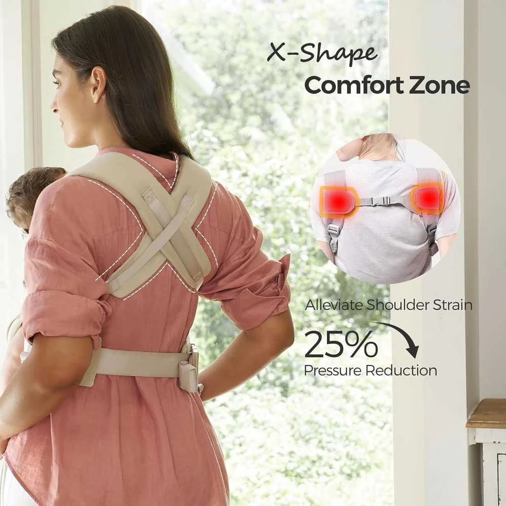 MOMCOZY ERGONOMINĖ KŪDIKIŲ NEŠIOKLĖ WEESNUG, COTTON KHAKI