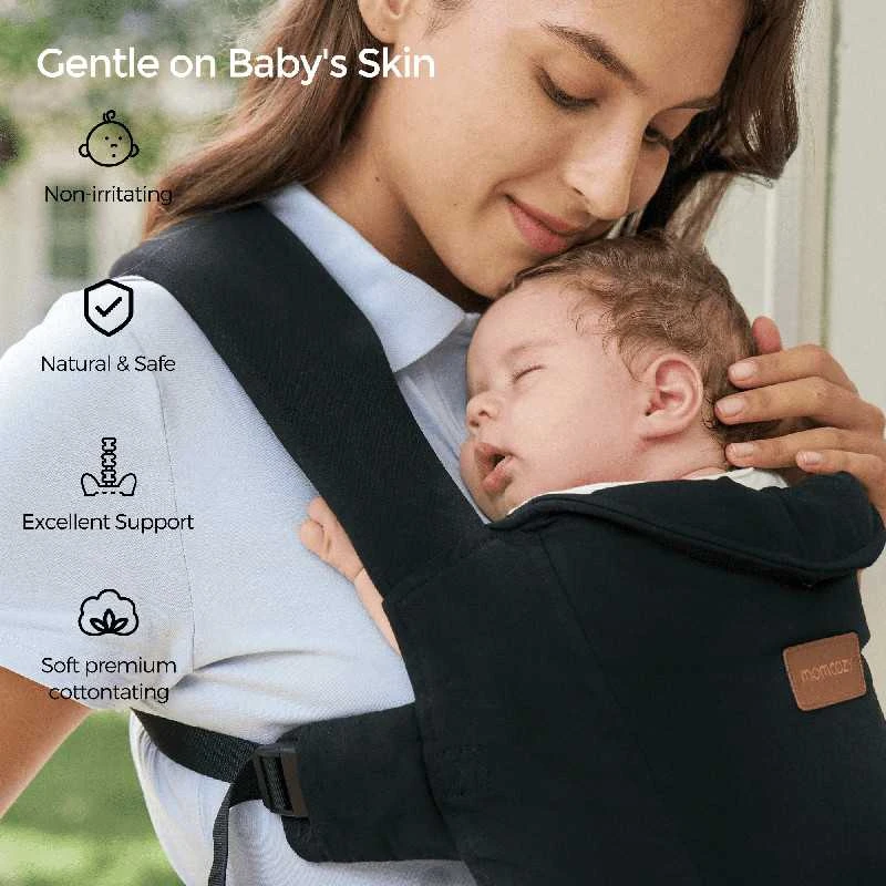 MOMCOZY ERGONOMINĖ KŪDIKIŲ NEŠIOKLĖ WEESNUG, COTTON Juodas