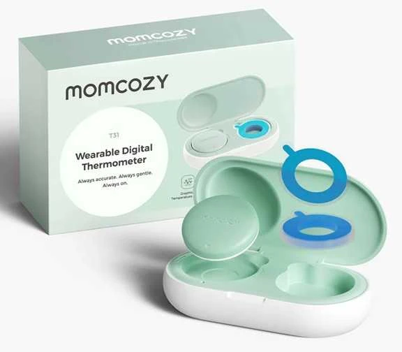 MOMCOZY IŠMANUSIS KŪDIKIŲ TERMOMETRAS – MEDICININIS TIKSLUMAS IR NUOLATINĖ TEMPERATŪROS KONTROLĖ PROGRAMĖLĖJE