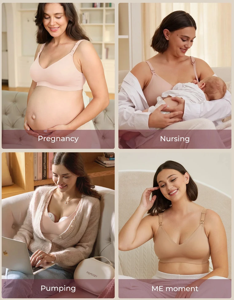 MOMCOZY ITIN MINKŠTA LIEMENĖLĖ NĖŠČIOSOMS IR MAITINANČIOMS YN21, SKIN, XL DYDIS