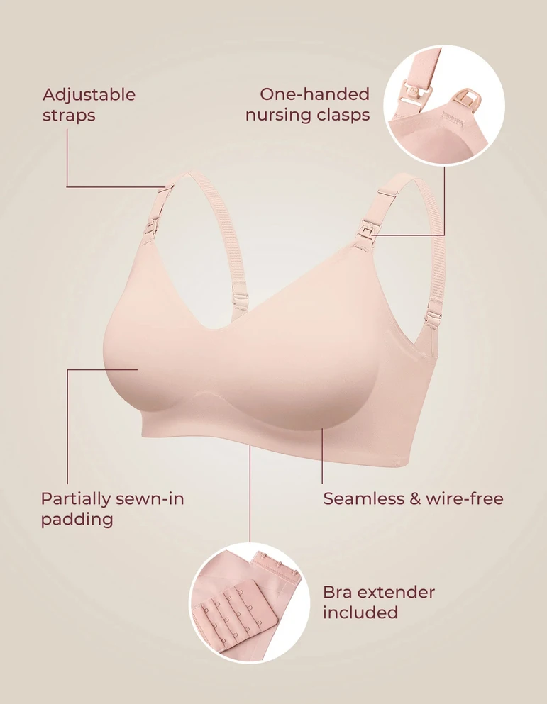 MOMCOZY ITIN MINKŠTA LIEMENĖLĖ NĖŠČIOSOMS IR MAITINANČIOMS YN21, SKIN, XL DYDIS