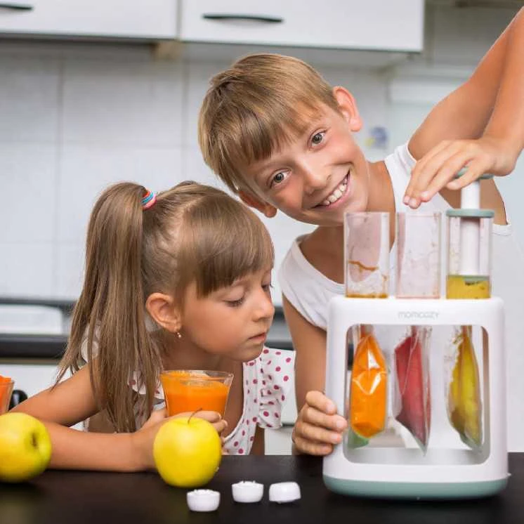 MOMCOZY KŪDIKIŲ MAISTO MAIŠELIŲ UŽPILDYMO TYRELĖMIS ĮRENGINYS