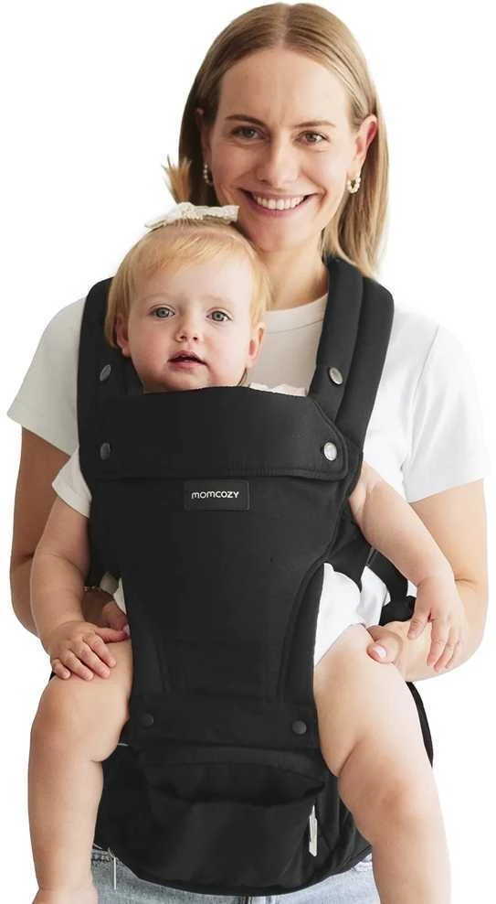 MOMCOZY KŪDIKIŲ NEŠIOKLĖ MOVE2FIT 2IN1 SU KLUBŲ SĖDYNE, JUODA