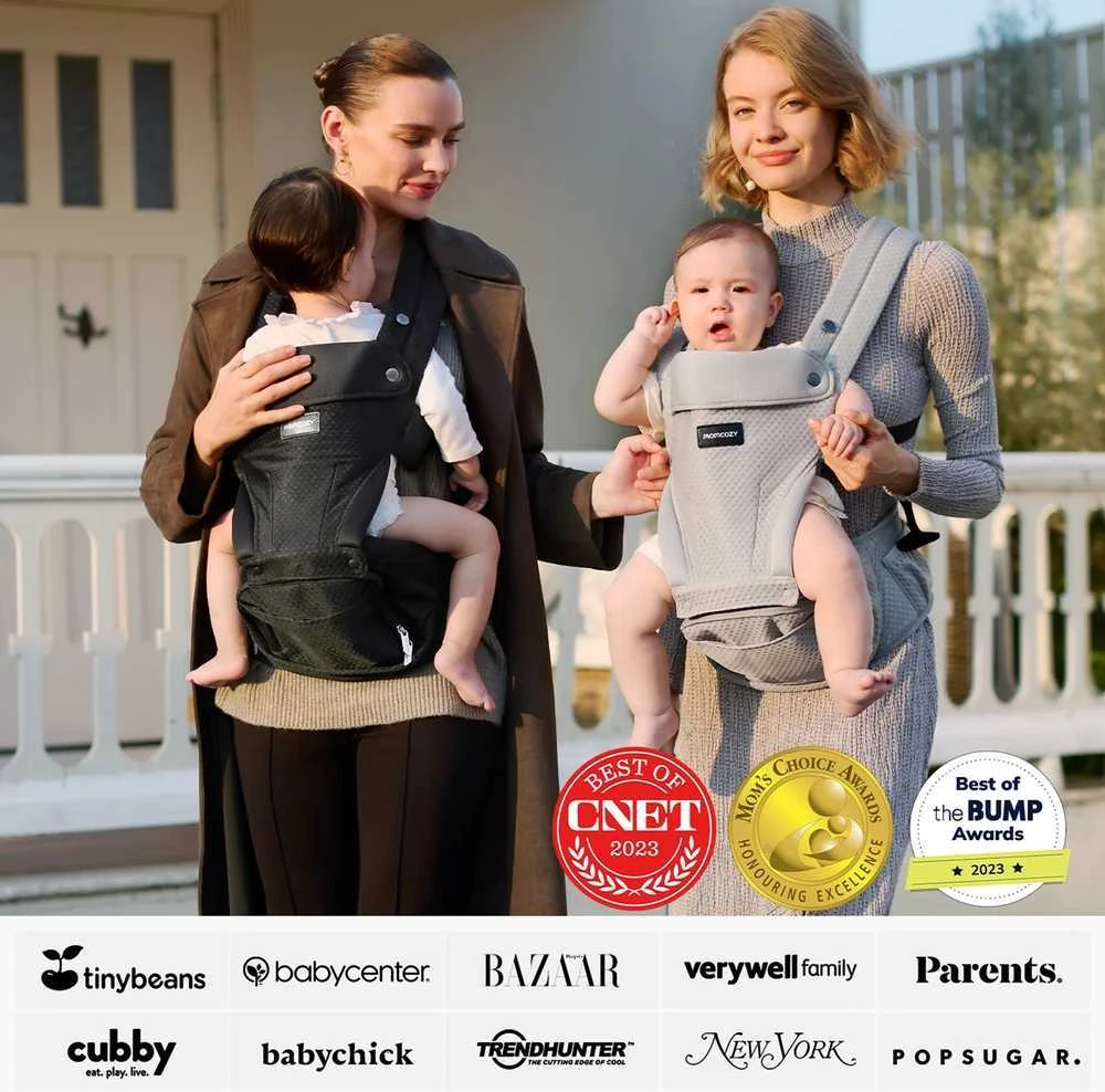 MOMCOZY KŪDIKIŲ NEŠIOKLĖ MOVE2FIT 2IN1 SU KLUBŲ SĖDYNE, SU TINKLELIU, PILKA
