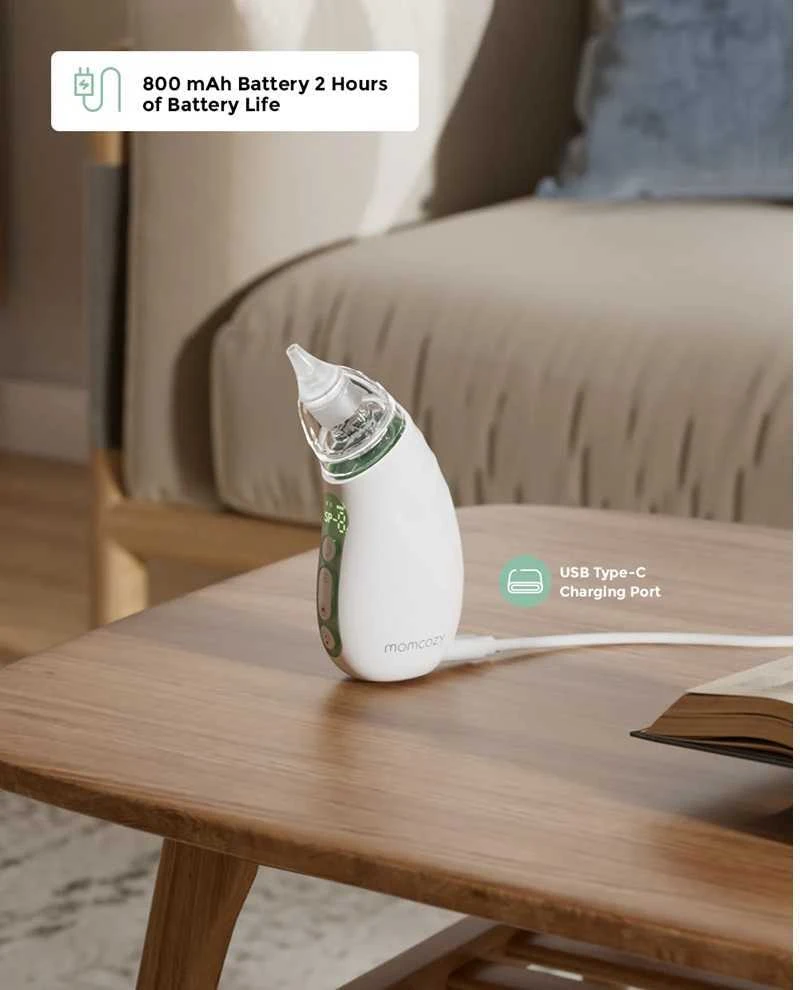 MOMCOZY KŪDIKIŲ NOSIES ASPIRATORIUS SU ILGAI LAIKANČIA BATERIJA