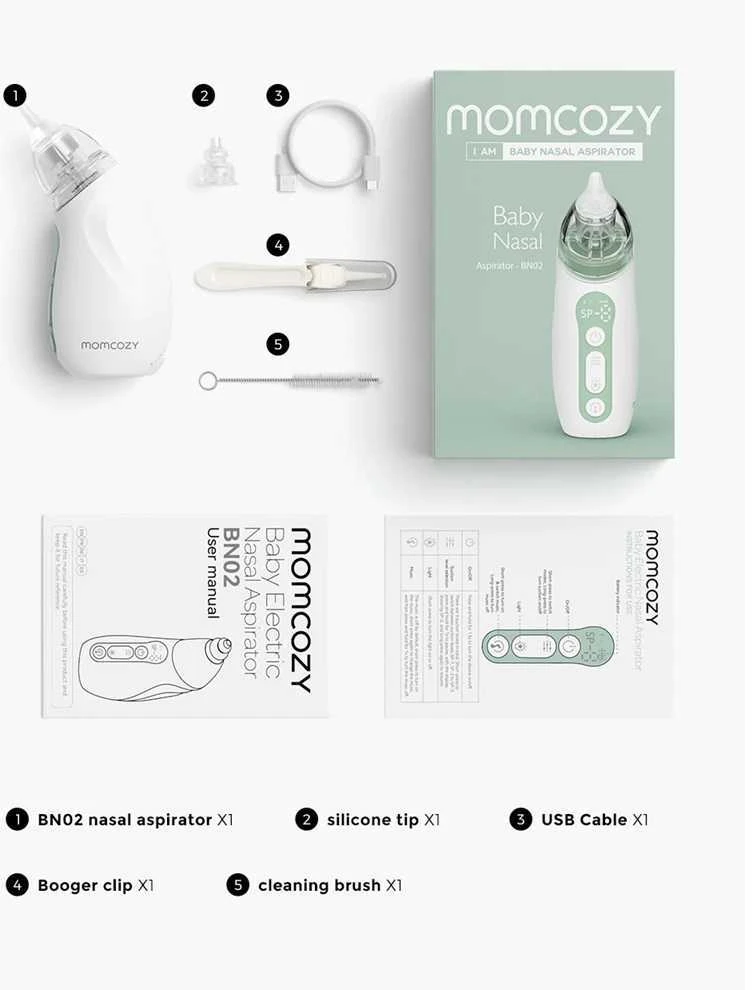 MOMCOZY KŪDIKIŲ NOSIES ASPIRATORIUS SU ILGAI LAIKANČIA BATERIJA