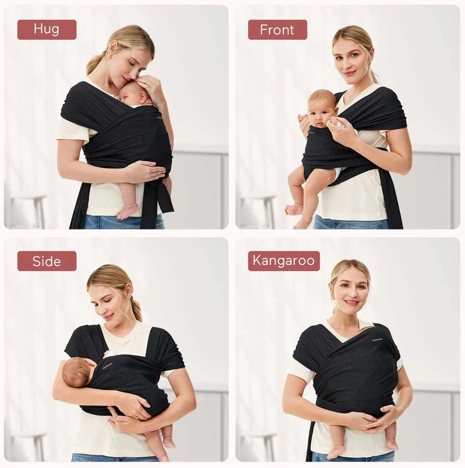Momcozy Kūdikių nešioklė, juoda aprašymas - Prekės nuotrauka