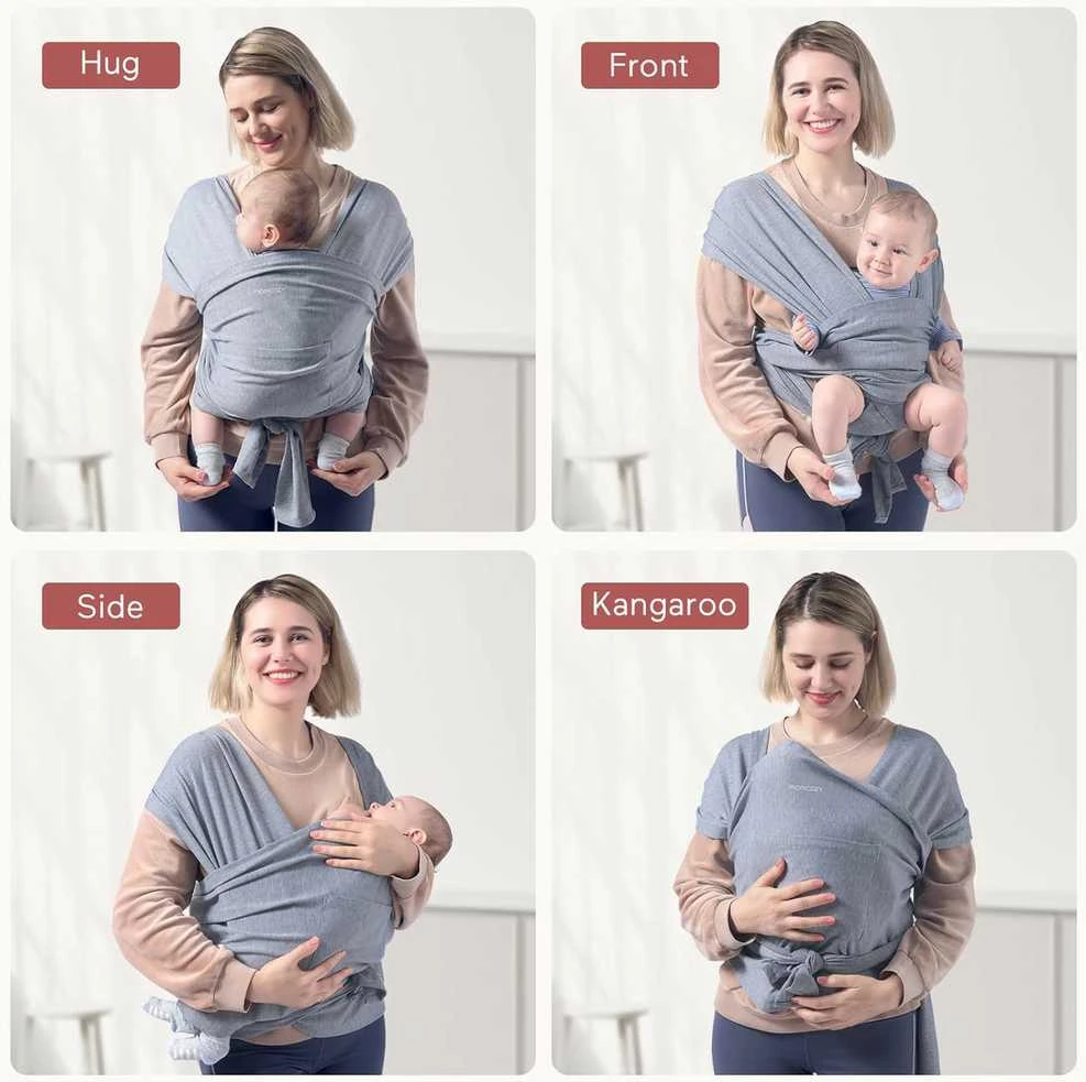 Momcozy Kūdikių nešioklė, pilka aprašymas - Prekės nuotrauka