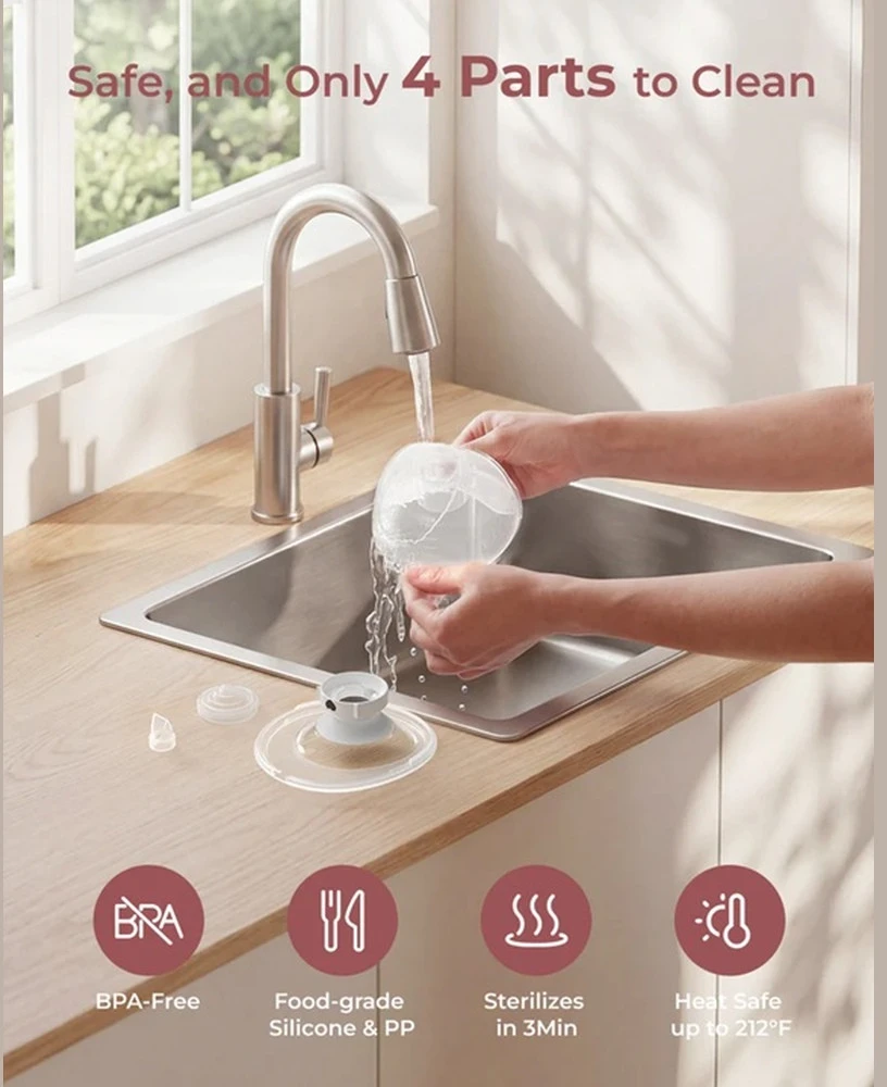 Momcozy M5 išmanusis nešiojamas Pientraukis – | Pientraukis conchoidal | App control, belaidis, single, spalva pilka