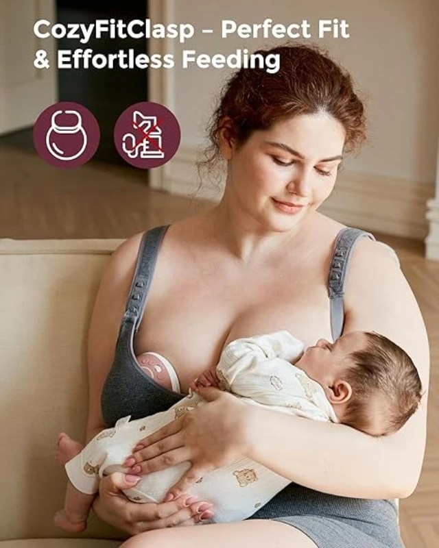 MOMCOZY MEDVILNINĖ MAITINIMO LIEMENĖLĖ DIDESNEI KRŪTINEI BUSTY, PILKA, XL