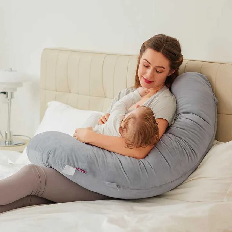 MOMCOZY NĖŠČIOSIOS PAGALVĖ, F FORMOS, VELVET Pilkas