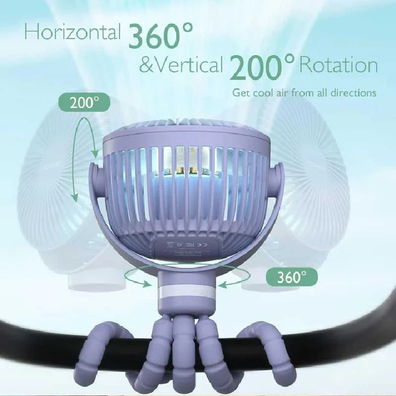 MOMCOZY NEŠIOJAMAS VEŽIMĖLIO VENTILIATORIUS, VIOLETINIS