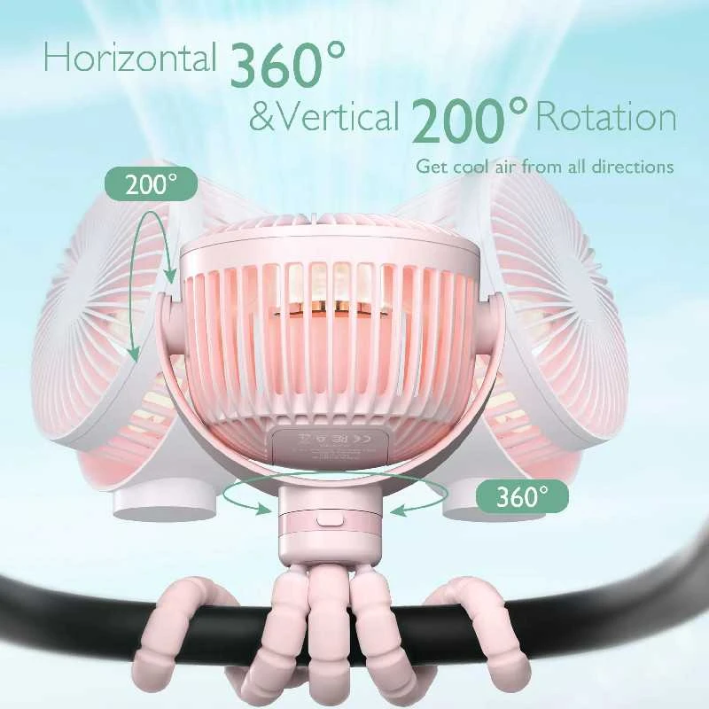 MOMCOZY NEŠIOJAMAS VEŽIMĖLIO VENTILIATORIUS, ROŽINIS