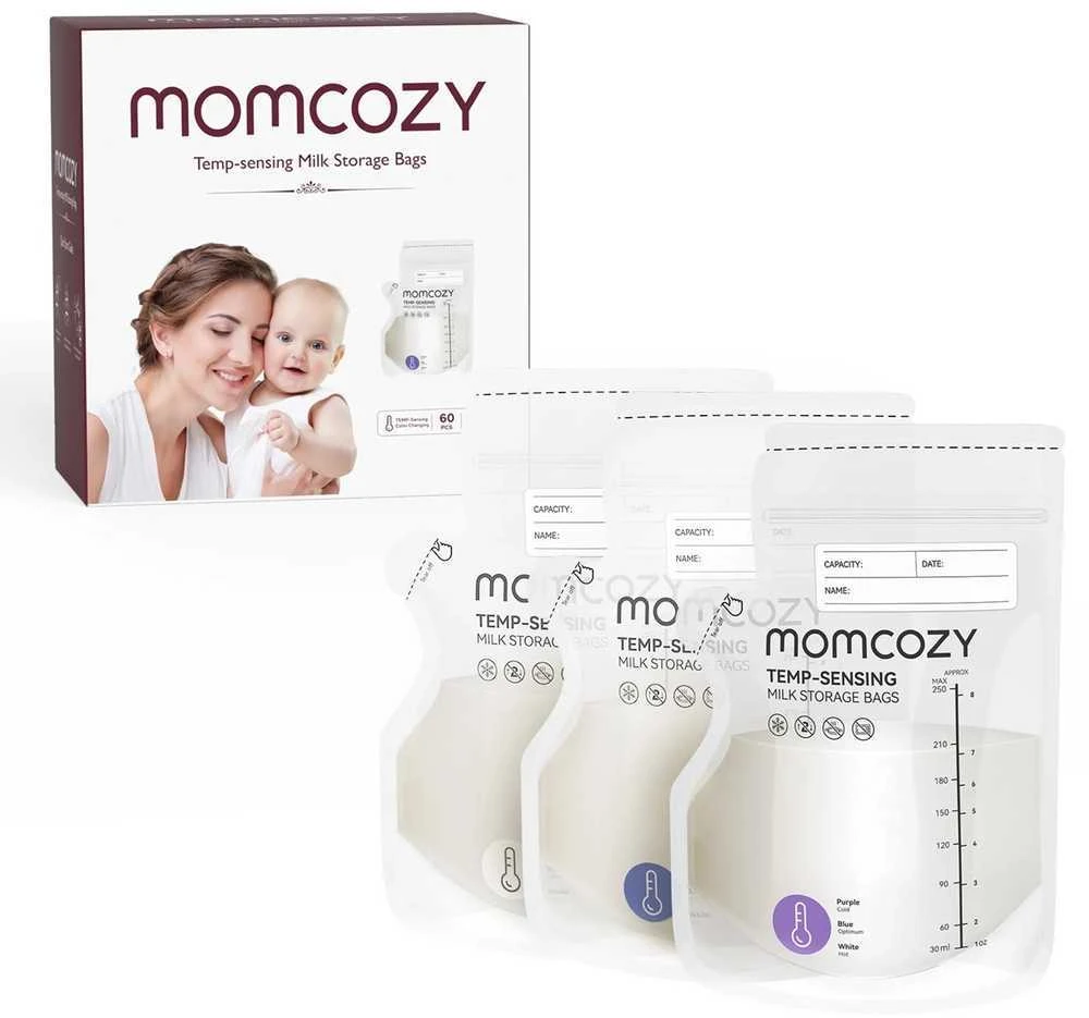 MOMCOZY PIENO LAIKYMO MAIŠELIAI SU SNAPELIU, 60 VNT.
