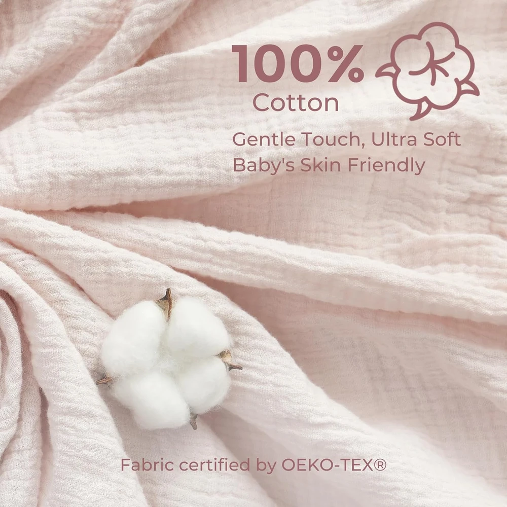 Momcozy medvilninis meškiukas kūdikiams, rožinė
