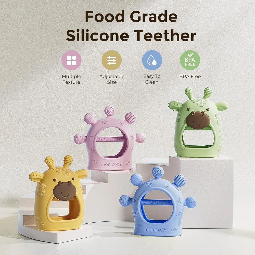 MOMCOZY SILIKONINIS KRAMTUKAS KŪDIKIAMS, GELTONAS