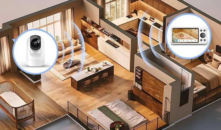MOMCOZY SMART 5.0 COLIŲ VIDEO AUKLĖ BM04 SU WIFI FUNKCIJA