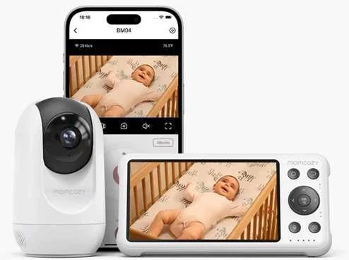MOMCOZY SMART 5.0 COLIŲ VIDEO AUKLĖ BM04 SU WIFI FUNKCIJA