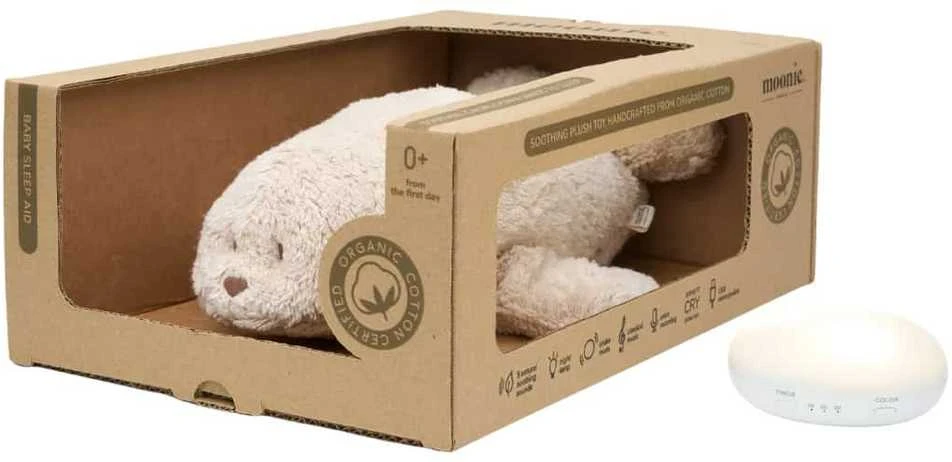 Moonie 2.0 migdukas ruoniukas Organic Humming Seal - Sand su garso įrašymo funkcija