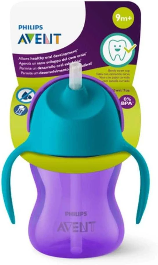 PHILIPS AVENT GERTUVĖ SU ŠIAUDELIU, 9 MĖN+, 200 ML, SCF796, VIOLET/Mėlynas