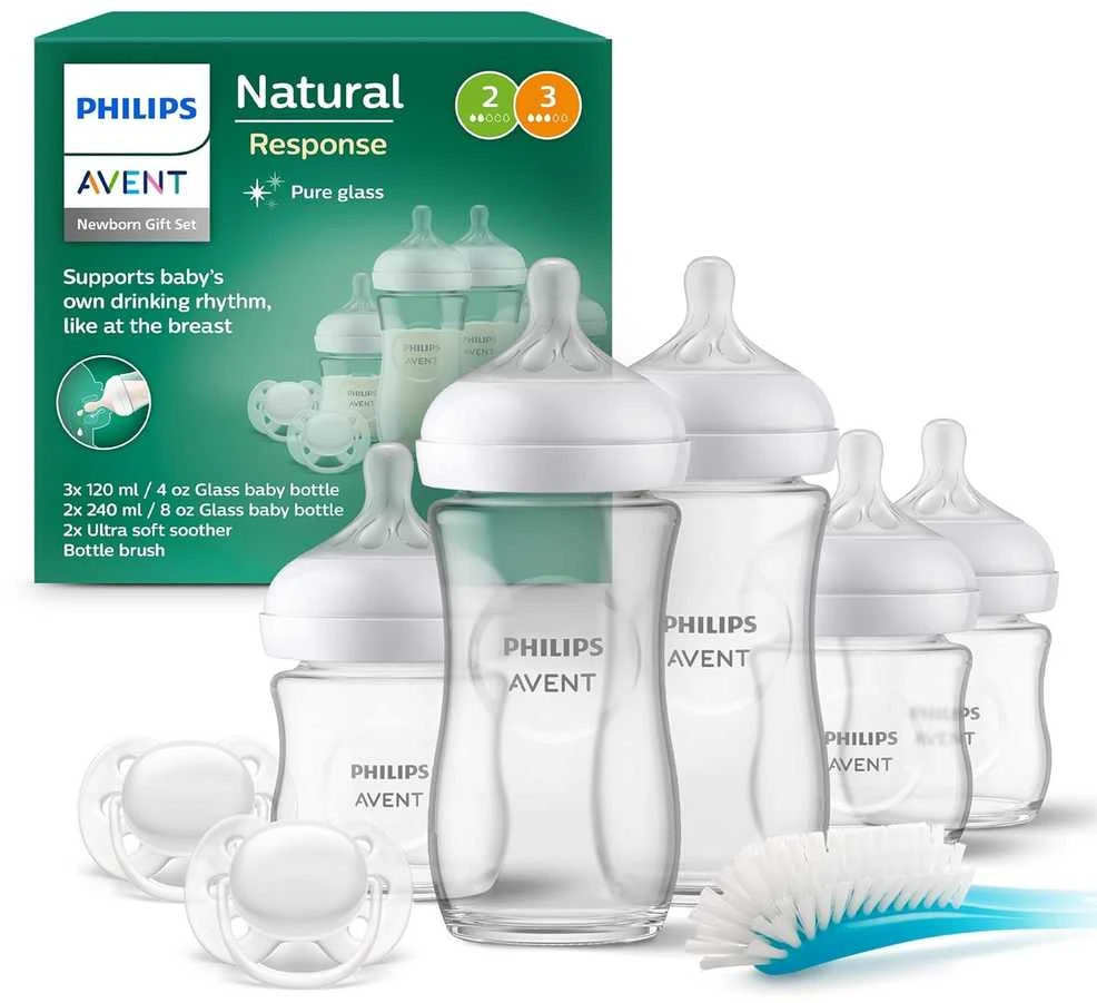 PHILIPS AVENT STIKLINIS BUTELIUKŲ RINKINYS NAUJAGIMIUI NATURAL RESPONSE SCD879/11