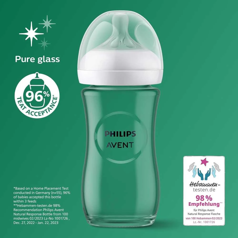 PHILIPS AVENT STIKLINIS BUTELIUKŲ RINKINYS NAUJAGIMIUI NATURAL RESPONSE SCD879/11