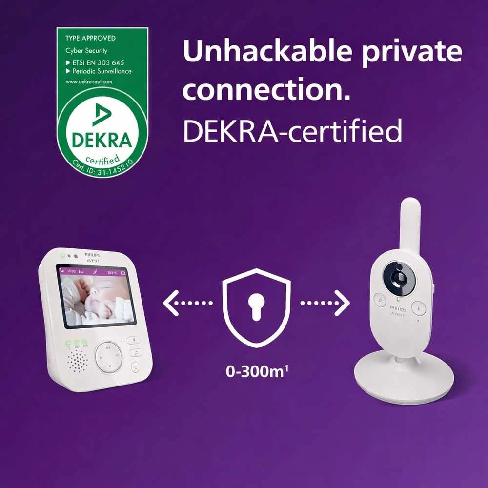 Philips Avent vaizdo auklė su kamera, 3,5 col. ekranu ir naktiniu matymu SCD891/26