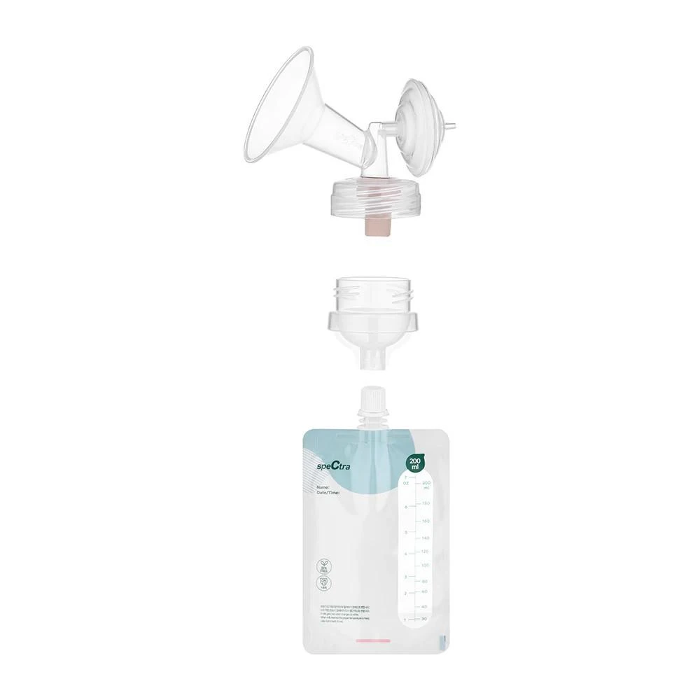 SPECTRA MAIŠELIAI PIENO SAUGOJIMUI, 10 VNT., 200 ML, SU JUNGTIMI