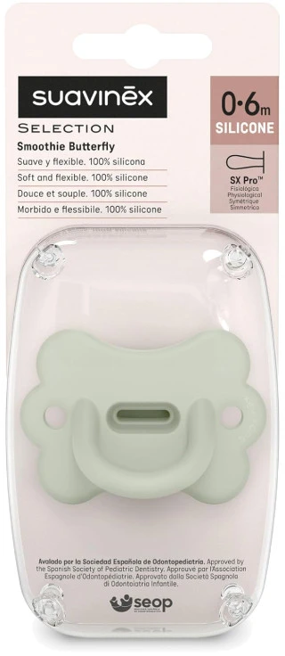SUAVINEX COLOUR ESSENCE BUTTERFLY FIZIOLOGINIS ČIULPTUKAS SX PRO, 0–6 MĖN., Žalias