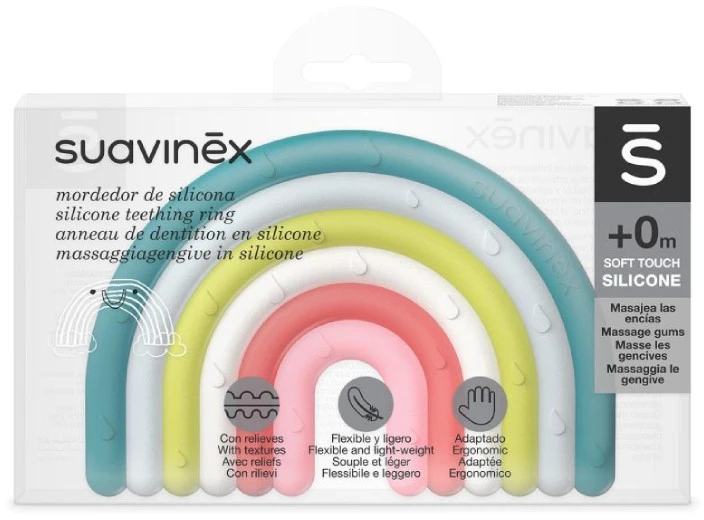 SUAVINEX COLOUR ESSENCE SILIKONINIS KRAMTUKAS MULTI ( +0 MĖN.), 1 VNT.