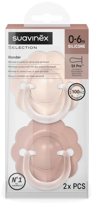 SUAVINEX FIZIOLOGINIS ČIULPTUKAS SX PRO WONDER, 0-6 MĖN., SOFT/DEEP Rožinis, 2 VNT.