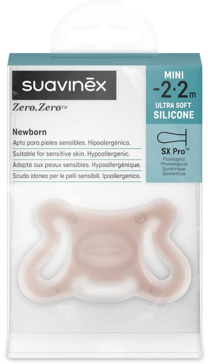 SUAVINEX FIZIOLOGINIS, HIPOALERGINIS ZERO ZERO ČIULPTUKAS SX PRO MINI, -2-2 MĖN., MEDIUM