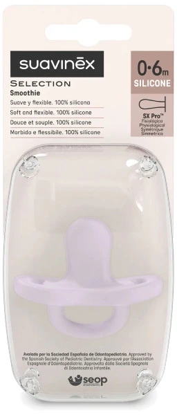SUAVINEX FIZIOLOGINIS, SILIKONINIS ČIULPTUKAS SX PRO, 0-6 MĖN., LAVENDER