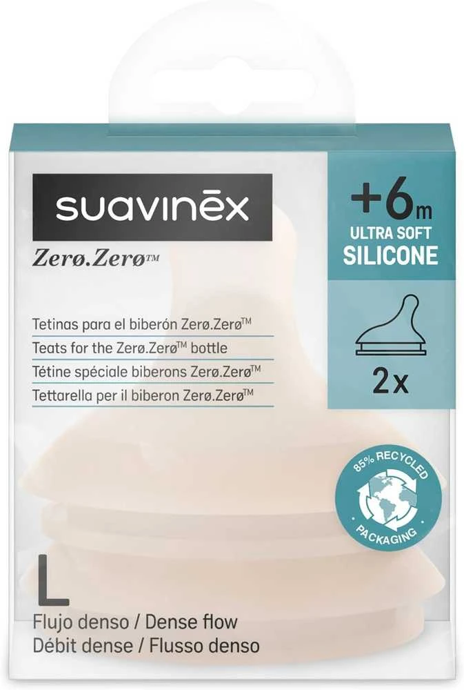 Suavinex Zero Zero žindukai, L dydis, 2 vnt.