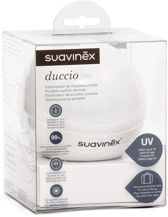 SUAVINEX NEŠIOJAMAS UV ČIULPTUKŲ STERILIZATORIUS Baltas