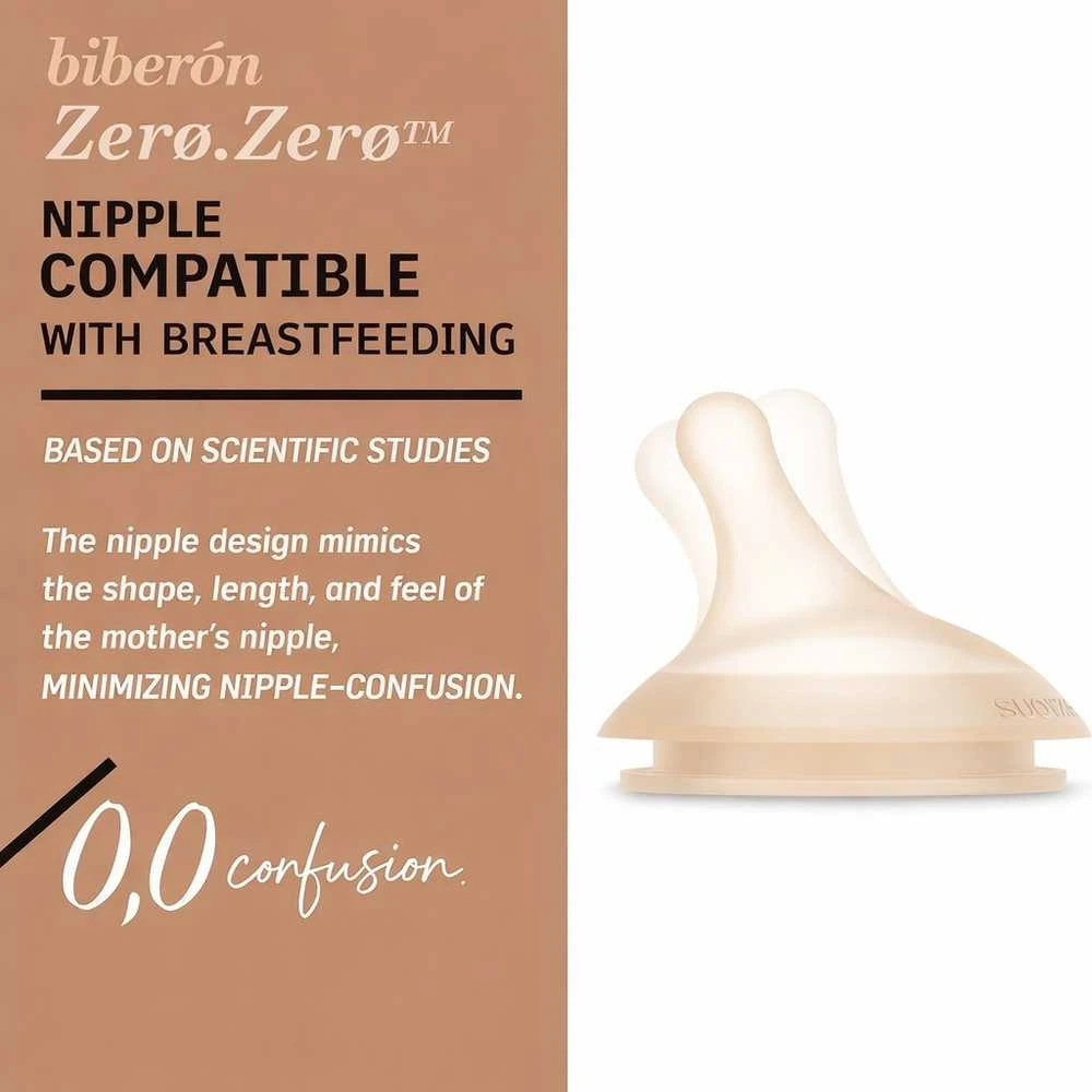 SUAVINEX REGULIUOJAMOS SROVĖS ŽINDUKAI ZERO ZERO ANTI-COLIC BUTELIUKAMS, NUO +0 MĖN., 2 VNT., LIGHT