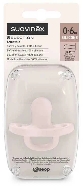 SUAVINEX - Raminantis čiulptukas, 100 % fiziologinis silikonas, SX Pro, 0-6 mėn., rožinis