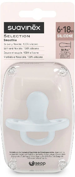 SUAVINEX SIMETRINIS FIZIOLOGINIS SILIKONINIS ČIULPTUKAS SX PRO, 6-18 MĖN., ESSENCE Mėlynas
