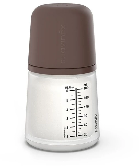 SUAVINEX ZERO ZERO ANTI-COLIC BUTELIUKAS SU LĖTOS SROVĖS ŽINDUKU, 180ML, NUO +0 MĖN., DEEP