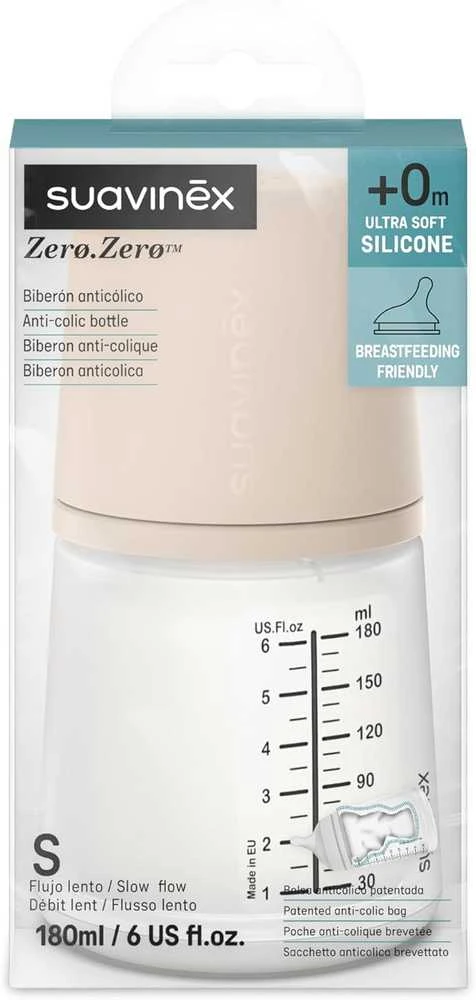 Suavinex Zero Zero buteliukas pakuotėje 180 ml