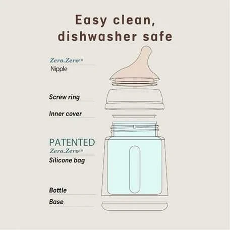 SUAVINEX ZERO ZERO ANTI-COLIC BUTELIUKAS SU VIDUTINĖS SROVĖS ŽINDUKU, 270 ML, NUO +3 MĖN., LIGHT