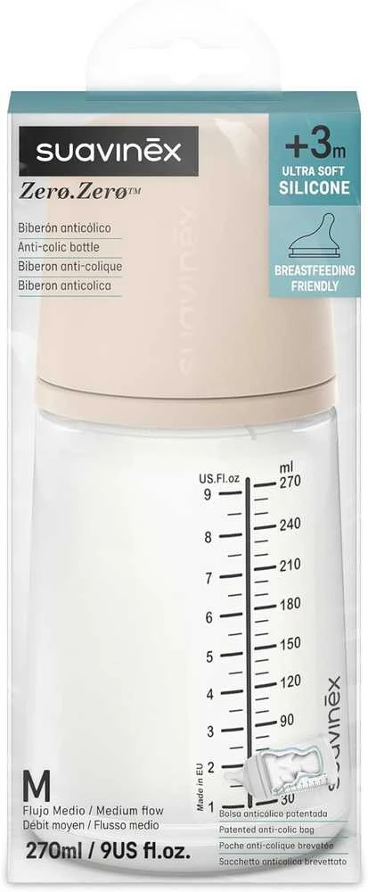 Suavinex Zero Zero 270 ml buteliukas su matavimo skale