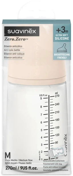 Suavinex Zero Zero T M silikoninis buteliukas 270 ml