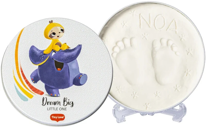 TINY LOVE MAGIC BOX ROUND ATMINIMO DĖŽUTĖ SU KŪDIKIO RANKOS IR PĖDOS ATSPAUDU
