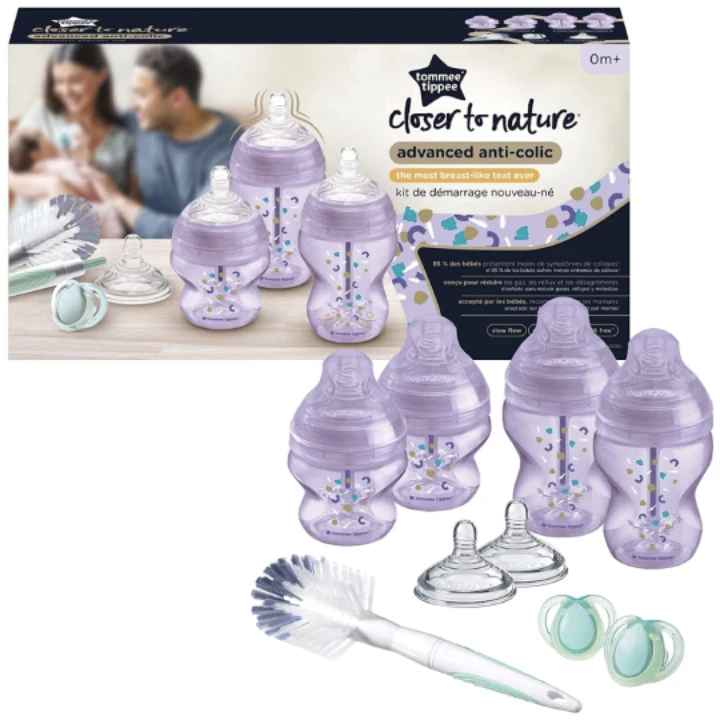 TOMMEE TIPPEE ADVANCED ANTI-COLIC MAITINIMO PRADŽIOS RINKINYS, PURPLE