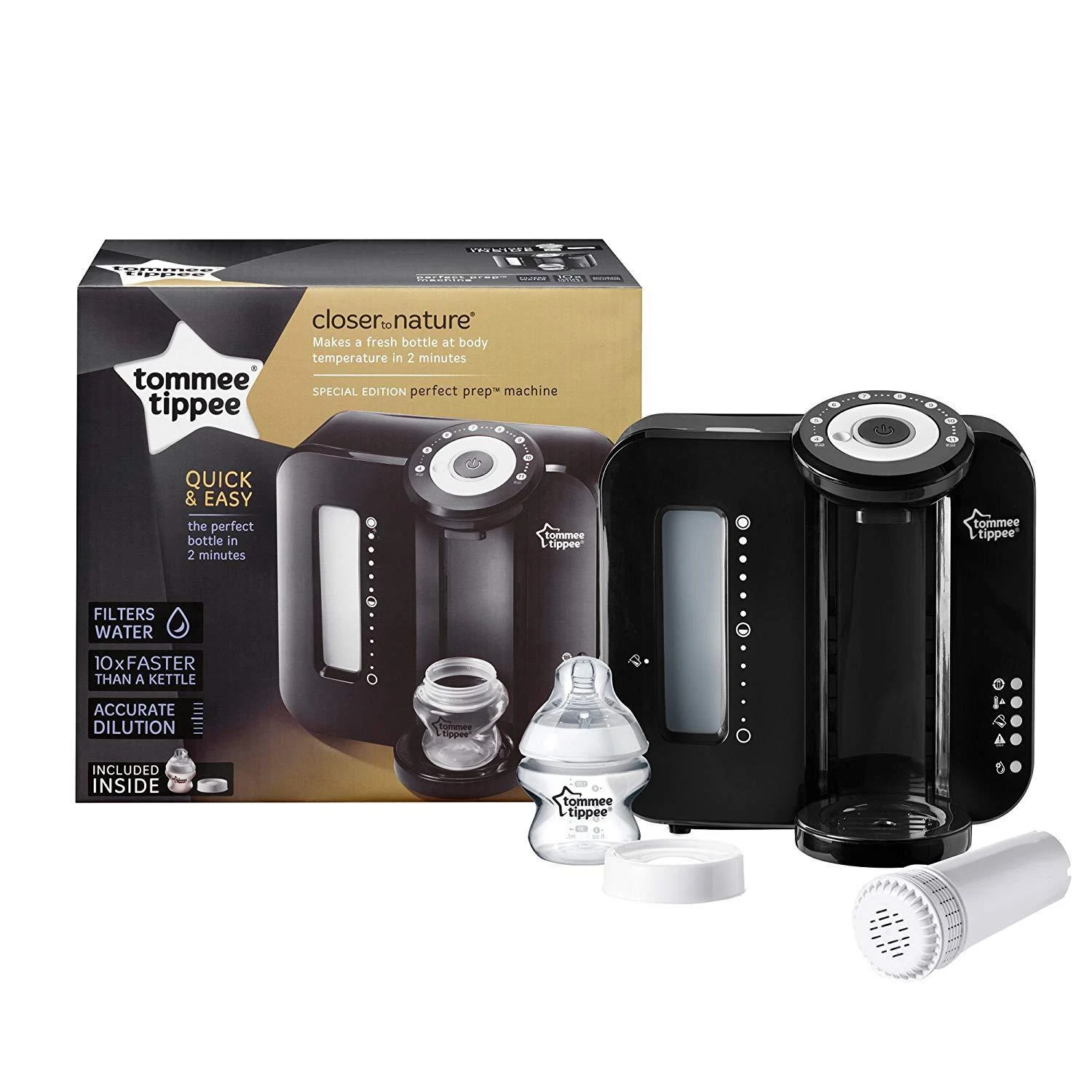 Tommee Tippee Perfect Prep juodas komplektas su priedais