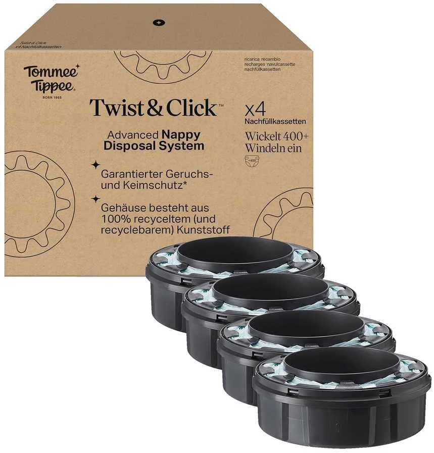 TOMMEE TIPPEE SANGENIC TWIST AND CLICK ADVANCED KASETĖS, 4 VNT. RINKINYS